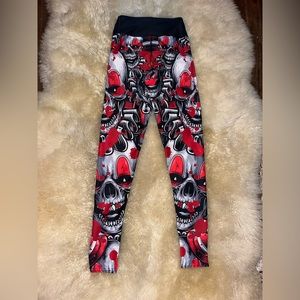 Vastitch red skull leggings